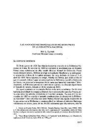 Las anotaciones marginales de Ricardo Palma en la Biblioteca Nacional / Roy L. Tanner | Biblioteca Virtual Miguel de Cervantes