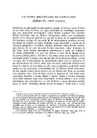  La ninfa degollada de Garcilaso (Égloga III, versos 225-232) / Alberto Porqueras-Mayo | Biblioteca Virtual Miguel de Cervantes