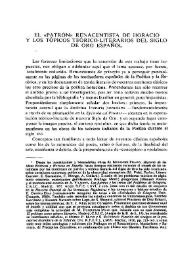 El "patrón" renacentista de Horacio y los tópicos teórico-literarios del Siglo de Oro español  / Antonio García Berrio | Biblioteca Virtual Miguel de Cervantes