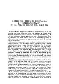 Institución libre de enseñanza e "institucionismo" en el primer tercio del siglo XX / Manuel  Tuñón de Lara | Biblioteca Virtual Miguel de Cervantes