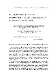 La larga durabilidad de los estereotipos. El peso de los prejuicios en la visión española de Estados Unidos / Francisco J. Rodríguez Jiménez y Daniel Fernández de Miguel | Biblioteca Virtual Miguel de Cervantes