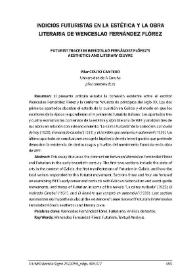 Indicios futuristas en la estética y la obra literaria de Wenceslao Fernández Flórez / Pilar Couto Cantero | Biblioteca Virtual Miguel de Cervantes