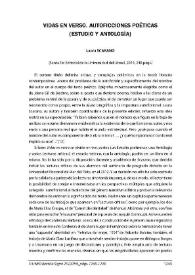 Laura Scarano: "Vidas en verso. Autoficciones poéticas (Estudio y antología)". Santa Fe: Editorial de la Universidad del Litoral, 2014, 248 págs. [Reseña] / Osvaldo Picardo | Biblioteca Virtual Miguel de Cervantes