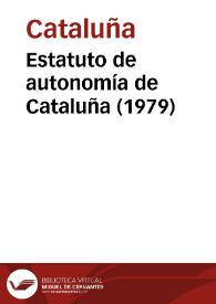 Más información sobre Estatuto de autonomía de Cataluña (1979)