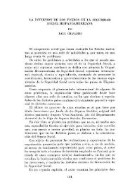 La inversión de los fondos en la Seguridad Social Hispanoamericana / Raúl Chávarri | Biblioteca Virtual Miguel de Cervantes