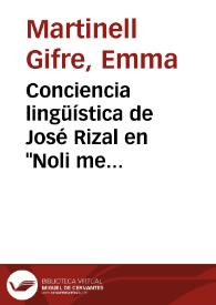 Conciencia lingüística de José Rizal en "Noli me tangere" / Emma Martinell | Biblioteca Virtual Miguel de Cervantes