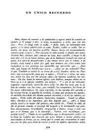 Un único recuerdo / Alonso Zamora Vicente | Biblioteca Virtual Miguel de Cervantes