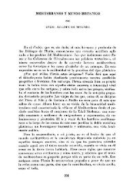 Mediterráneo y mundo hispánico / Ángel Álvarez de Miranda | Biblioteca Virtual Miguel de Cervantes