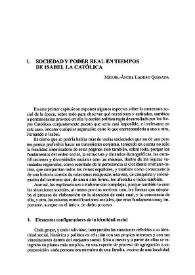 Sociedad y poder real en tiempos de Isabel la Católica / Miguel Ángel Ladero Quesada | Biblioteca Virtual Miguel de Cervantes