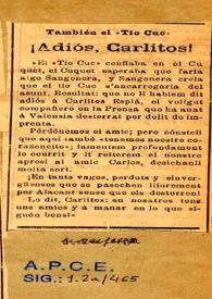 ¡Adiós, Carlitos!. También el "Tío Cuc" | Biblioteca Virtual Miguel de Cervantes