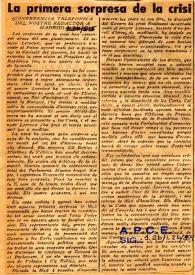 La primera sorpresa de la crisi | Biblioteca Virtual Miguel de Cervantes