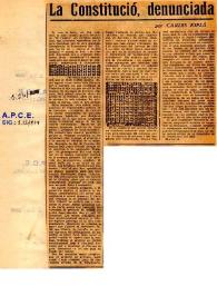 La Constitució, denunciada / per Carles Esplá | Biblioteca Virtual Miguel de Cervantes