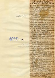 El sueño de una noche de primavera / El Valijero | Biblioteca Virtual Miguel de Cervantes