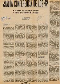 ¿Habrá conferencia de los 4? / Carlos Esplá | Biblioteca Virtual Miguel de Cervantes