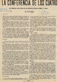 La conferencia de los cuatro : vísperas electorales en Francia, Inglaterra e Irán / por Carlos Esplá | Biblioteca Virtual Miguel de Cervantes