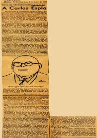 Carta de "Antoniorrobles" a Carlos Esplá | Biblioteca Virtual Miguel de Cervantes