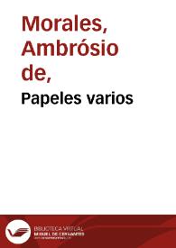Papeles varios | Biblioteca Virtual Miguel de Cervantes