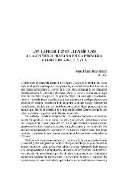 Las expediciones científicas a la América Hispana en la primera mitad del siglo XVIII / Miguel Ángel Puig-Samper | Biblioteca Virtual Miguel de Cervantes