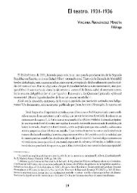 El teatro. 1931-1936 / Virginia Fernández Martín | Biblioteca Virtual Miguel de Cervantes
