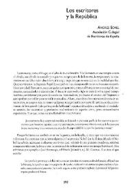 Los escritores y la República 
 / Andrés Sorel | Biblioteca Virtual Miguel de Cervantes