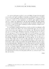 El infierno de no escribir  / Juan García Hortelano | Biblioteca Virtual Miguel de Cervantes