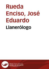 Llanerólogo | Biblioteca Virtual Miguel de Cervantes