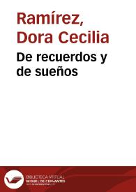 De recuerdos y de sueños | Biblioteca Virtual Miguel de Cervantes