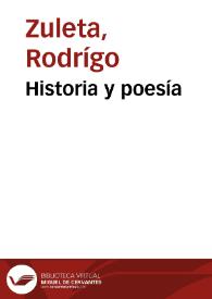 Historia y poesía | Biblioteca Virtual Miguel de Cervantes