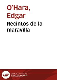 Recintos de la maravilla | Biblioteca Virtual Miguel de Cervantes