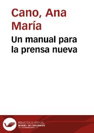 Un manual para la prensa nueva | Biblioteca Virtual Miguel de Cervantes
