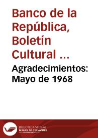Agradecimientos: Mayo de 1968 | Biblioteca Virtual Miguel de Cervantes