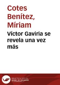Víctor Gaviria se revela una vez más | Biblioteca Virtual Miguel de Cervantes