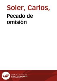 Pecado de omisión | Biblioteca Virtual Miguel de Cervantes