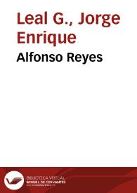 Alfonso Reyes | Biblioteca Virtual Miguel de Cervantes