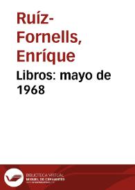 Libros: mayo de 1968 | Biblioteca Virtual Miguel de Cervantes