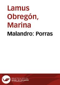 Malandro: Porras | Biblioteca Virtual Miguel de Cervantes