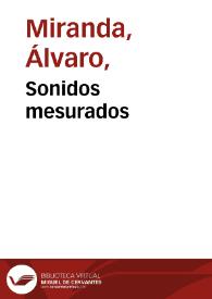 Sonidos mesurados | Biblioteca Virtual Miguel de Cervantes
