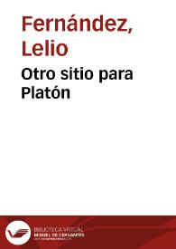 Otro sitio para Platón | Biblioteca Virtual Miguel de Cervantes