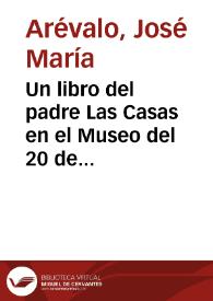 Un libro del padre Las Casas en el Museo del 20 de julio | Biblioteca Virtual Miguel de Cervantes