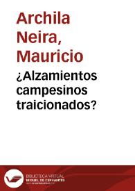 ¿Alzamientos campesinos traicionados? | Biblioteca Virtual Miguel de Cervantes