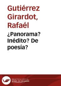 ¿Panorama? Inédito? De poesía? | Biblioteca Virtual Miguel de Cervantes