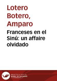 Franceses en el Sinú: un affaire olvidado | Biblioteca Virtual Miguel de Cervantes