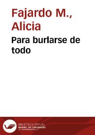 Para burlarse de todo | Biblioteca Virtual Miguel de Cervantes