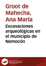 Excavaciones arqueológicas en el municipio de Nemocón | Biblioteca Virtual Miguel de Cervantes