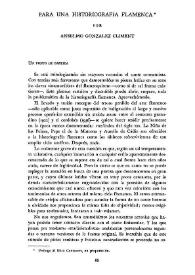 Para una historiografía flamenca / por Anselmo González Climent | Biblioteca Virtual Miguel de Cervantes