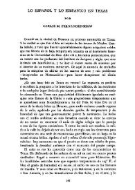 Lo español y lo hispánico en Texas / por Carlos M. Fernández-Shaw | Biblioteca Virtual Miguel de Cervantes