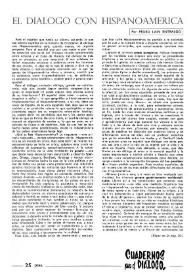 El diálogo con Hispanoamérica / por Pedro Laín Entralgo | Biblioteca Virtual Miguel de Cervantes