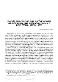 Joaquín Ruiz-Giménez o el católico total: apuntes para una biografía política e intelectual hasta 1963 / Javier Muñoz Soro | Biblioteca Virtual Miguel de Cervantes