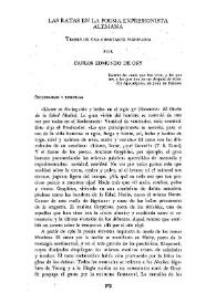 Las ratas en la poesía expresionista alemana. Teoría de una constante visionaria / Carlos Edmundo de Ory | Biblioteca Virtual Miguel de Cervantes
