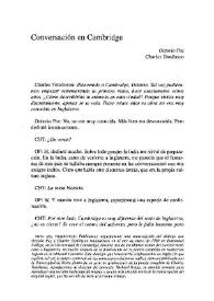 Conversación en Cambridge / traducción de Jordi Doce | Biblioteca Virtual Miguel de Cervantes
